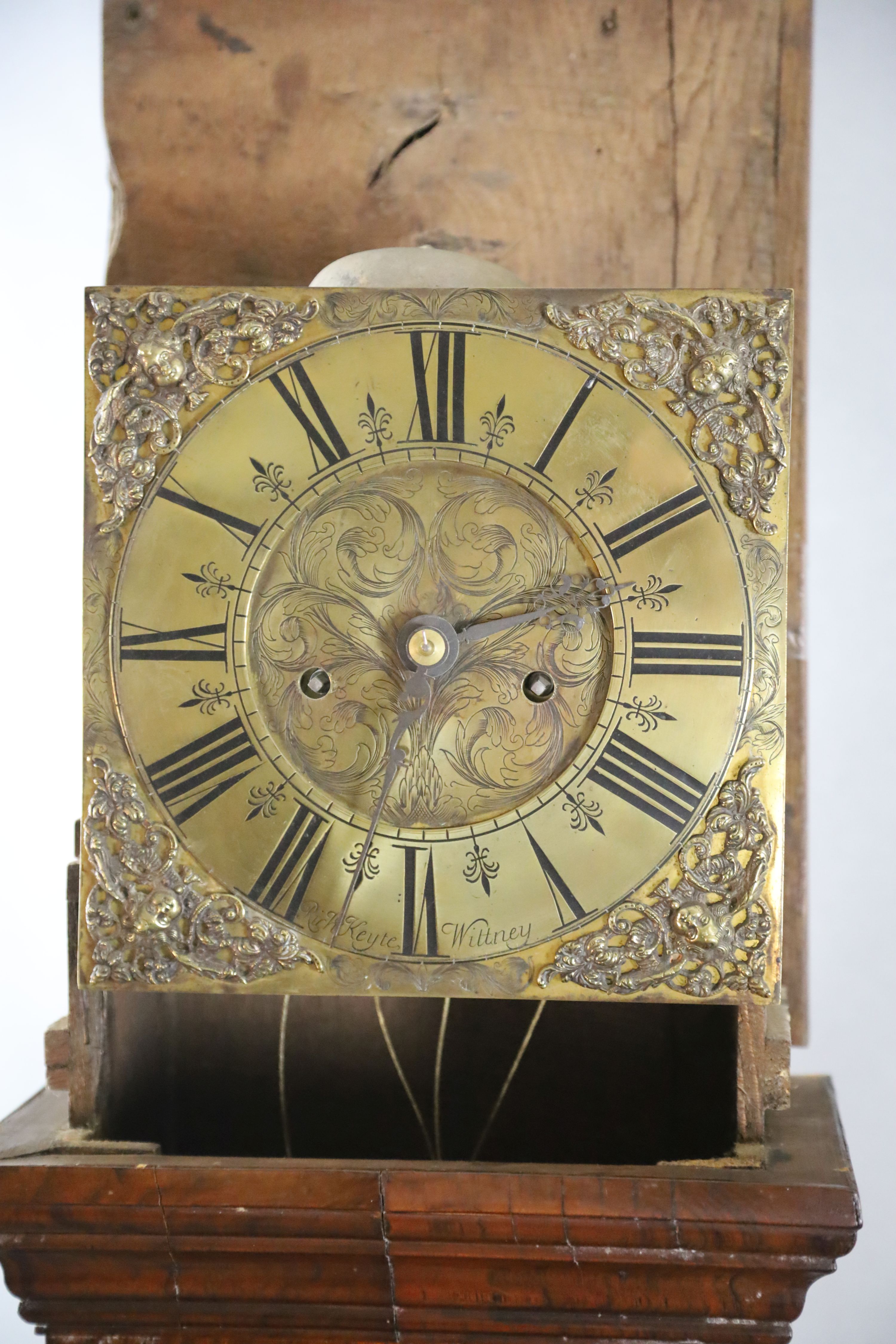 Richard Keyte of Wittney. An 18th century walnut eight day longcase clock, W.1ft 5.5in. H.6ft 6.5in.